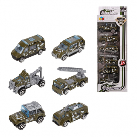Игровой набор металлический "Военный" машин 6 шт. Наша Игрушка G0288F