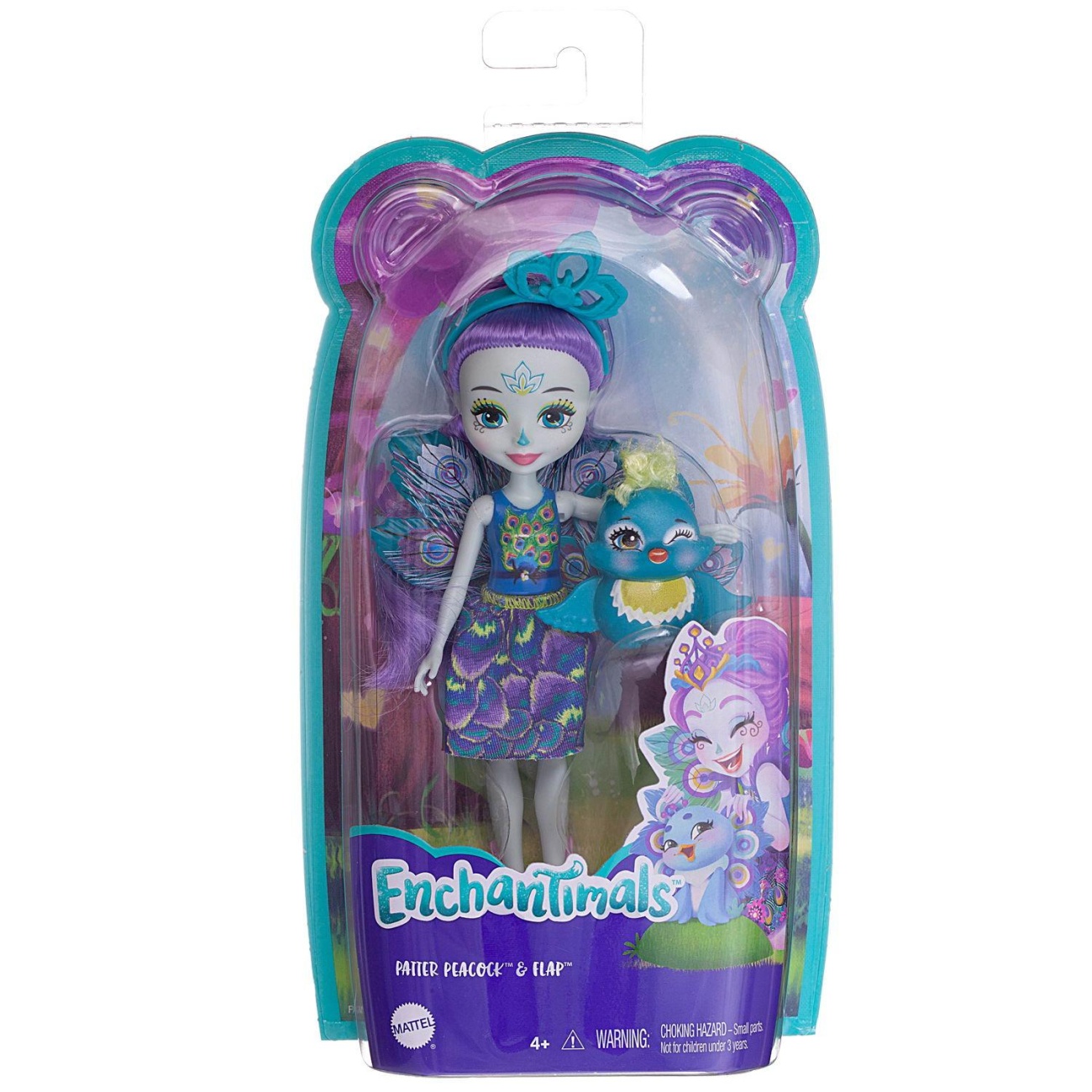 Кукла Mattel Enchantimals Пэттер Павлина с питомцем Флэп DVH87/Павлин