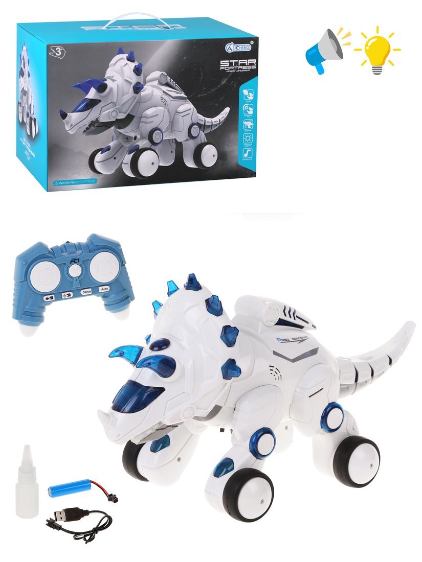 Динозавр д/у, свет/звук, ИК пульт, встроен. аккум., USB з/у Наша Игрушка ZY1168697