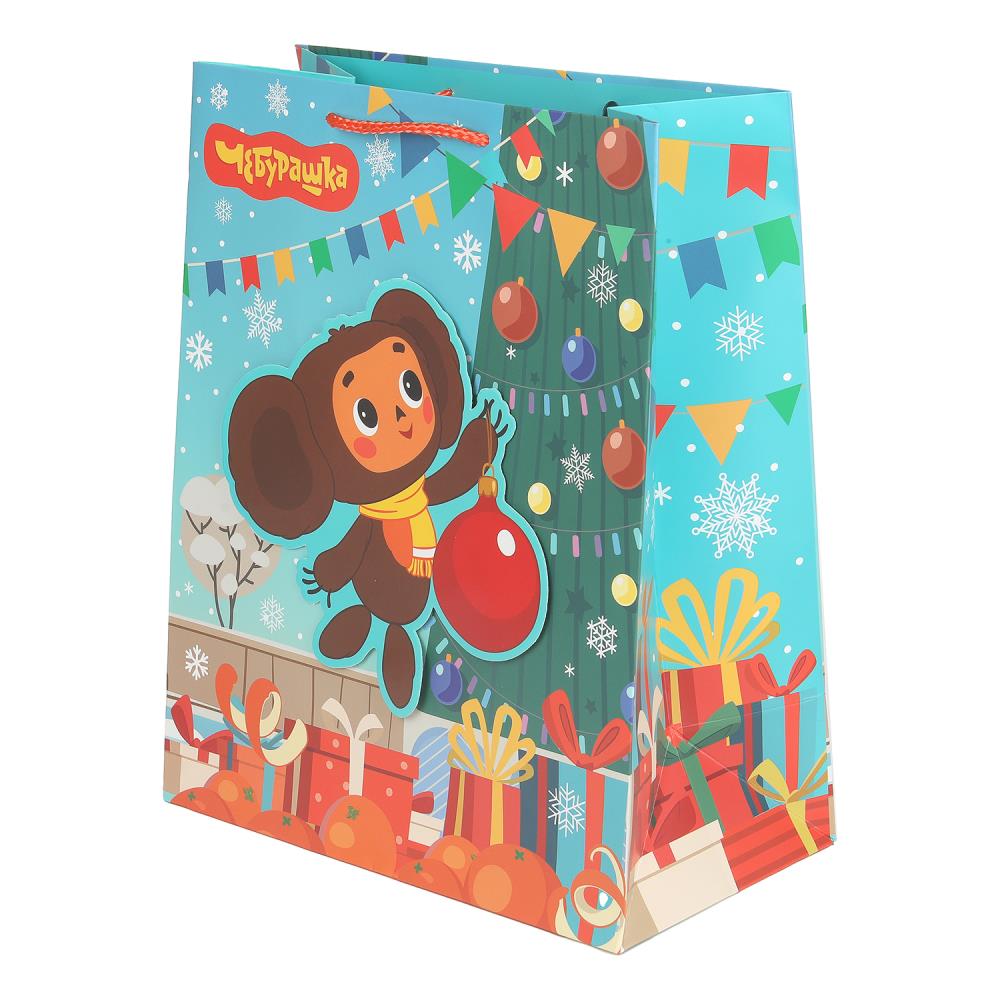 Пакет с аппликацией "Союзмультфильм. Чебурашка новогодний", L 190 гр/м Чудо праздник PL-130561-CH