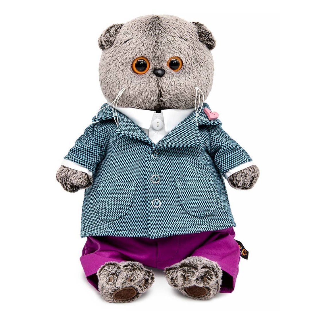 Мягкая игрушка Басик в пиджаке с орнаментом 25 см BudiBasa Ks25-268