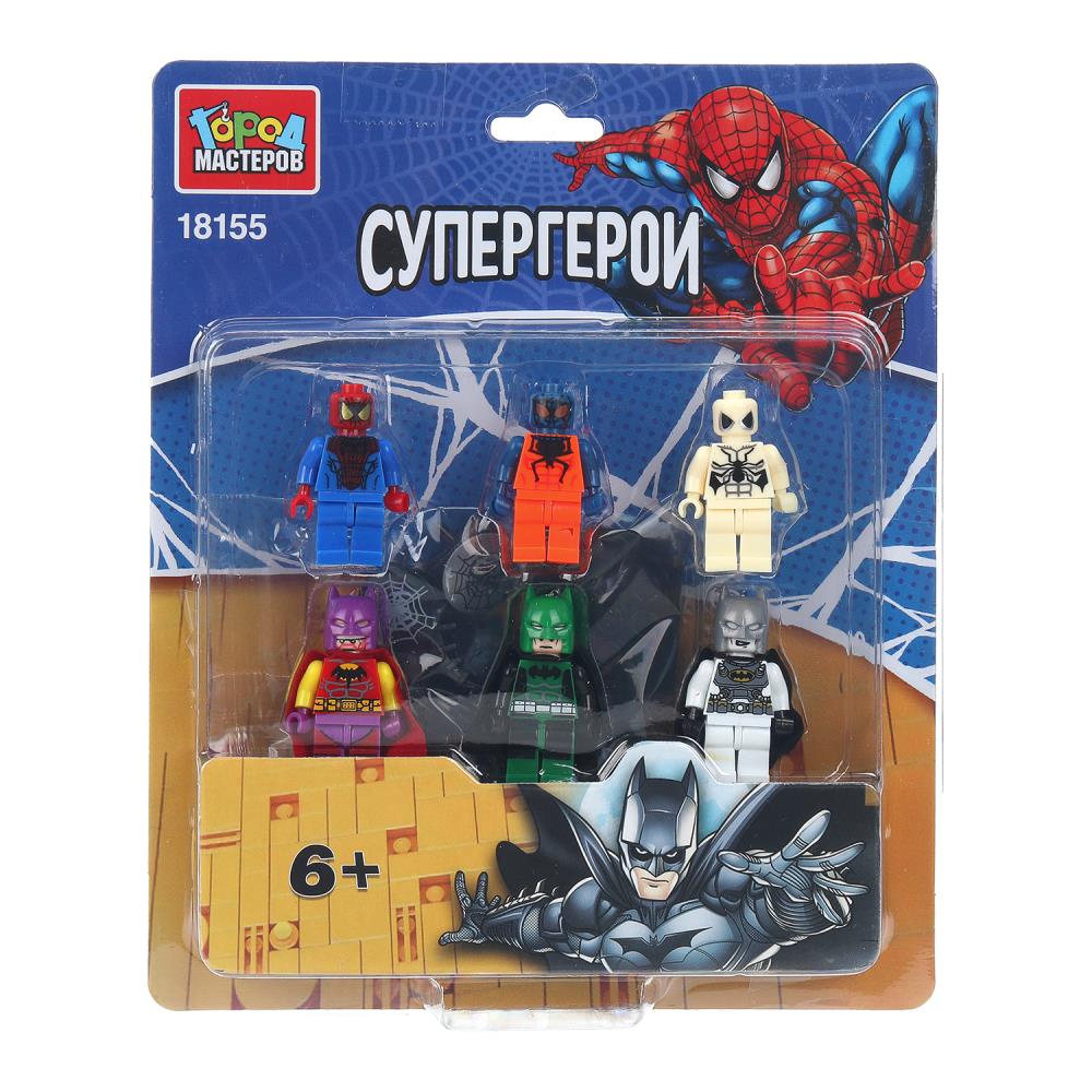 Конструктор фигурки Бэтмен+Спайдермен - 6 шт. Город Мастеров 18155-YF