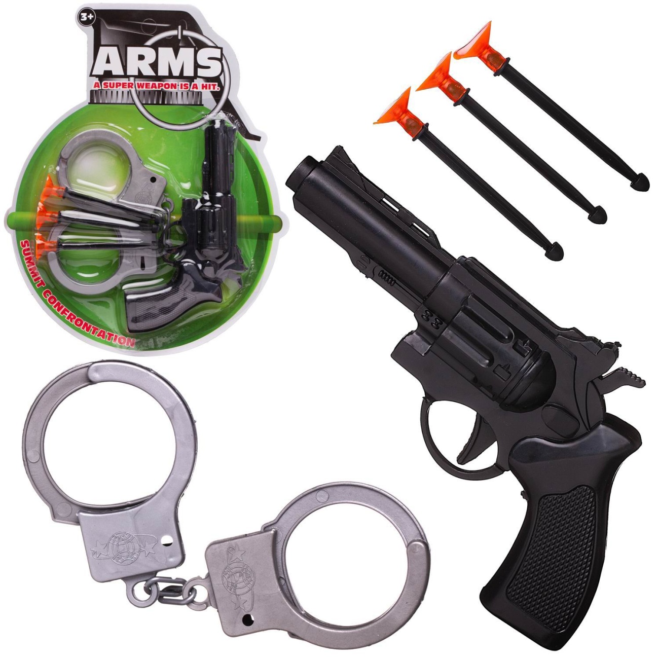 Игровой набор Abtoys Боевая сила Пистолет с 3 пулями на присосках и наручники PT-01833