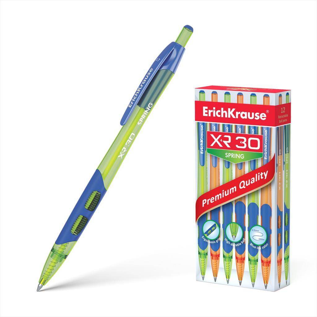 Ручка ErichKrause XR-30 Spring шариковая автоматическая, цвет чернил синий 43622ЕК