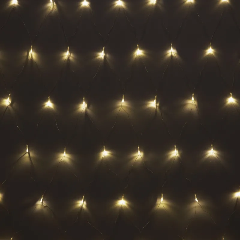 Гирлянда светодиодная теплый желтый, 96LED(1,5х1,5м) прозр пров IP20 1823878