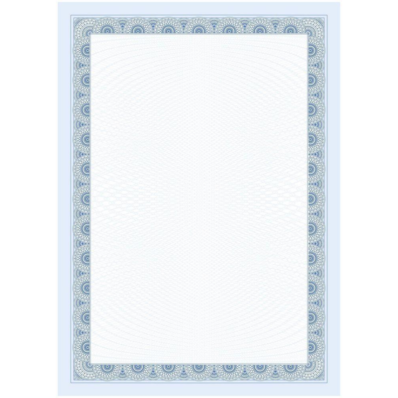 Сертификат-бумага с рамкой А4 синяя кружева, 250 г/кв.м, 20 шт/уп КЖ-1794/8 1525482