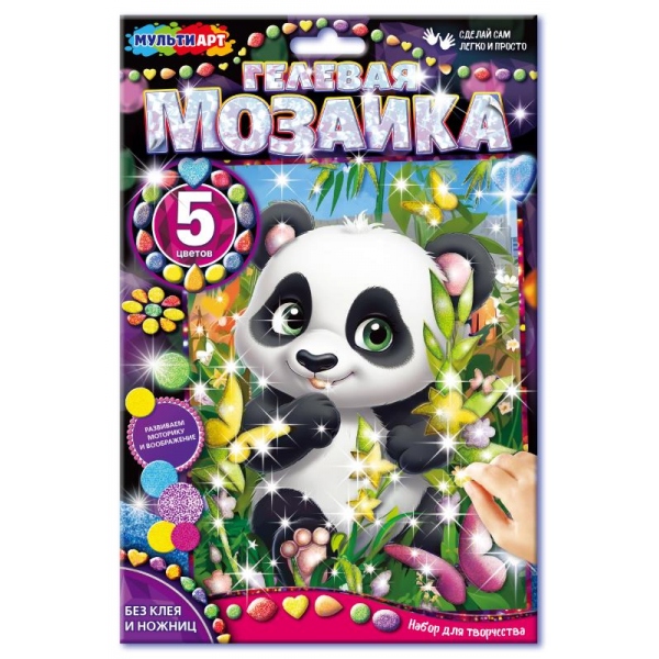 Гелевая мозаика 17х23 см. "Пандочка с бамбуком" MultiArt GEL-123488