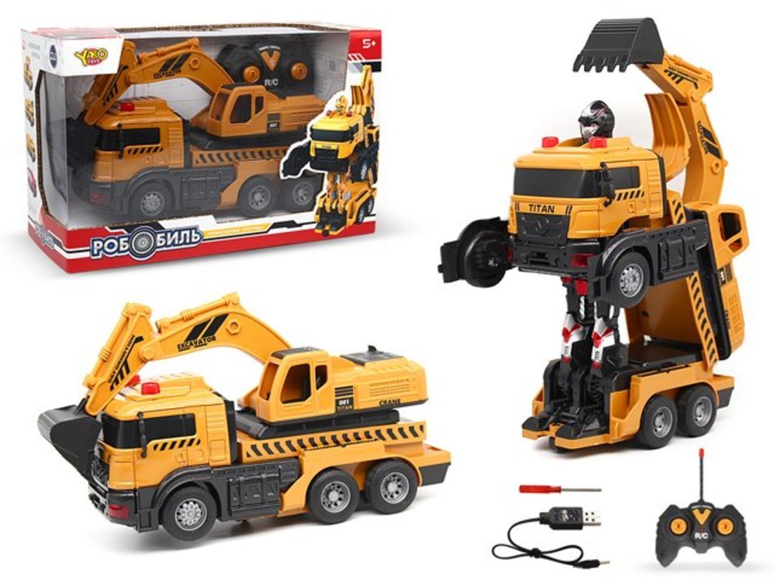 Машина-робот р/у, свет/звук, в комплекте: предмет 1шт. аккумулятор, USB шнур Наша Игрушка M1462-1