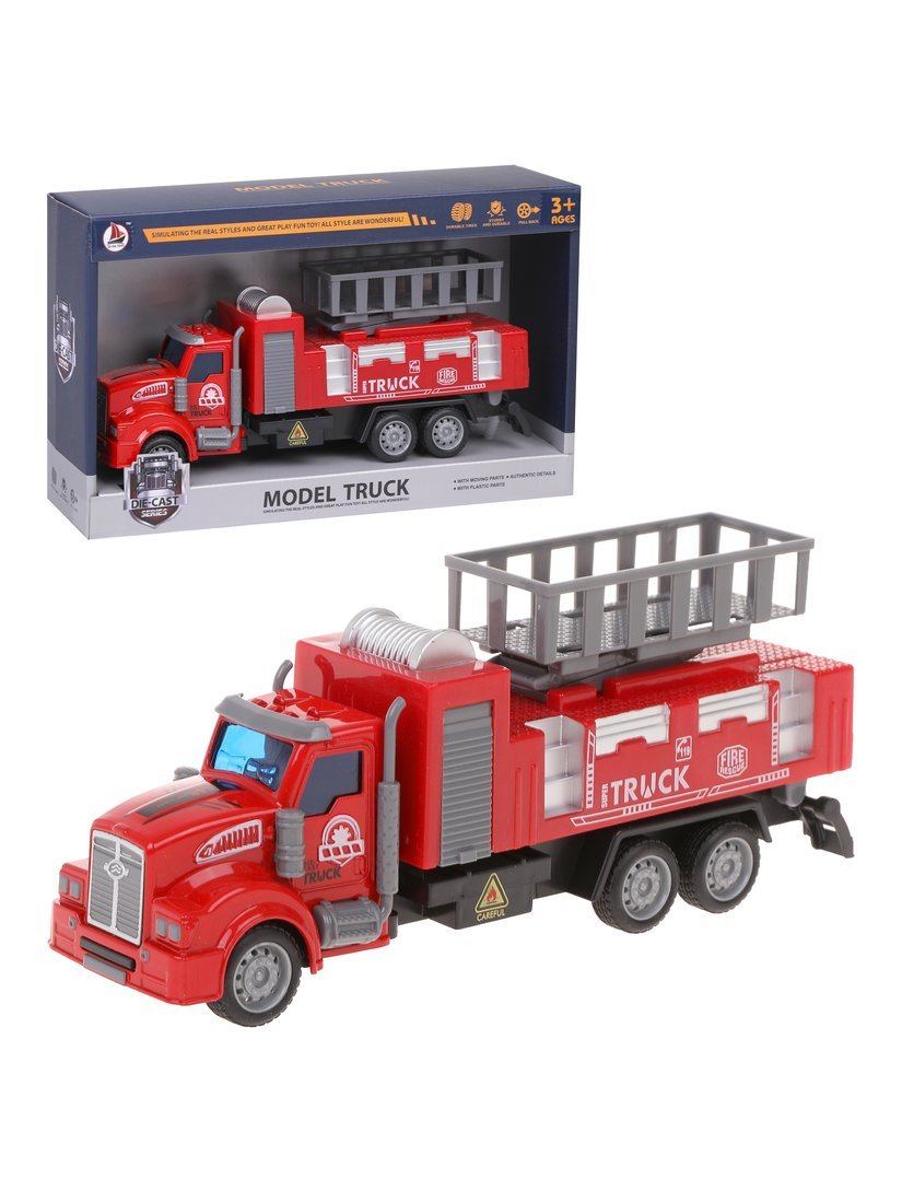 Машина металлическая, инерционная, грузовик-вышка Наша Игрушка Q802-B24