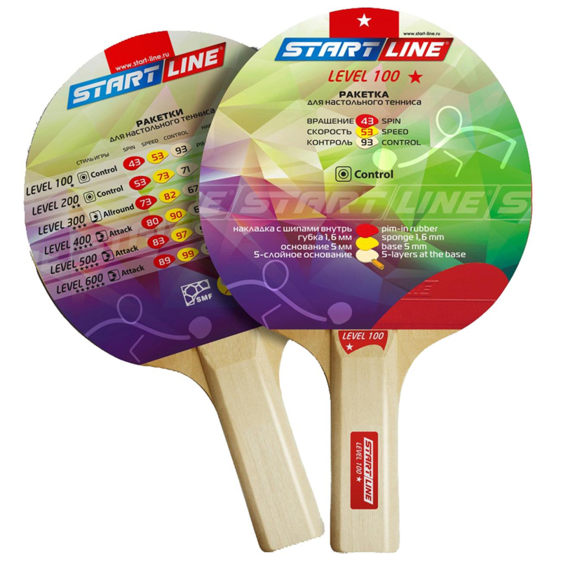 Ракетка для настольного тенниса START LINE Level 100 (прямая) spt0031425 1623418