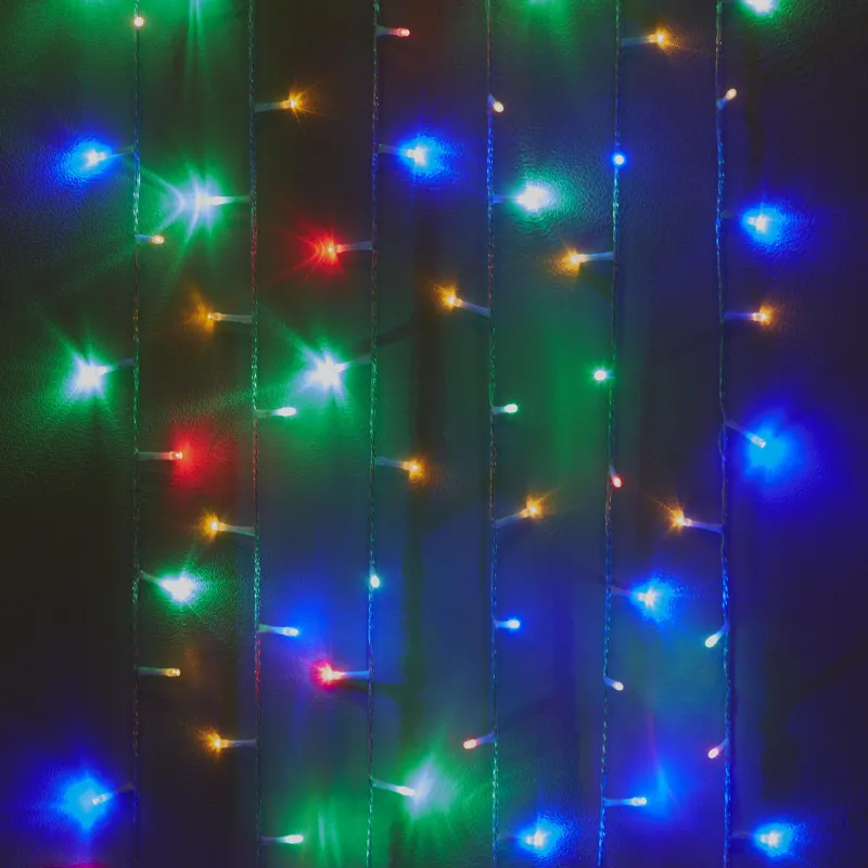 Электрогирлянда 100 ламп, длина 6м, 8 реж, мультик, прозр шнур IP20 1823885