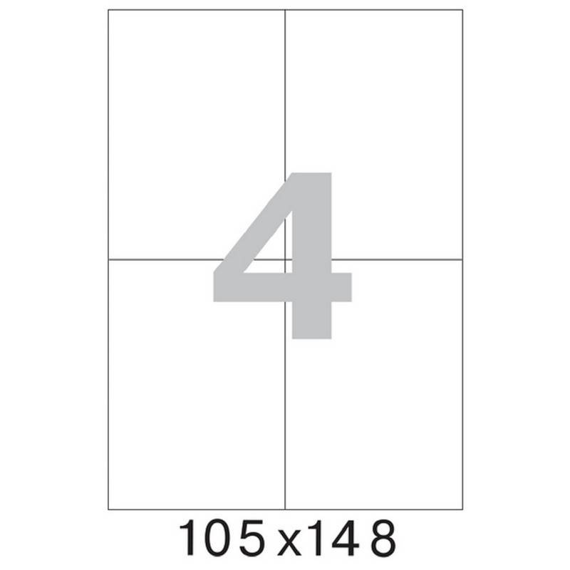 Этикетки самоклеящиеся Office Label эконом 105x148 мм белые (4 шт на л А4, 100 л в уп) 774463