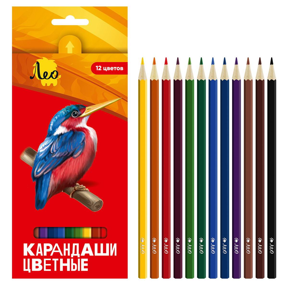 Набор цветных карандашей Лео Ярко 12 цветов LBSCP-12