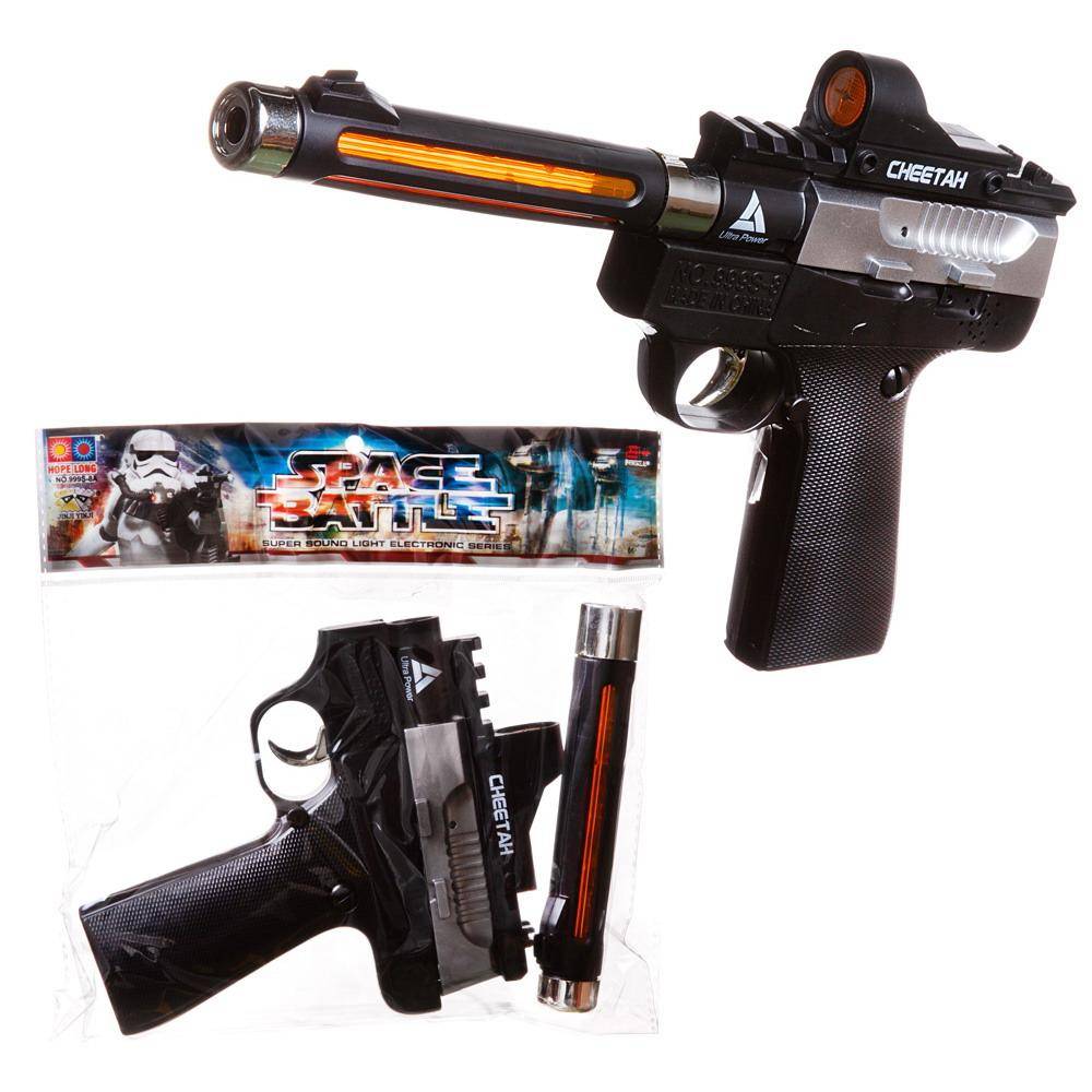 Пистолет игрушка с длинным стволом, свет, звук JUNFA 999S-8A