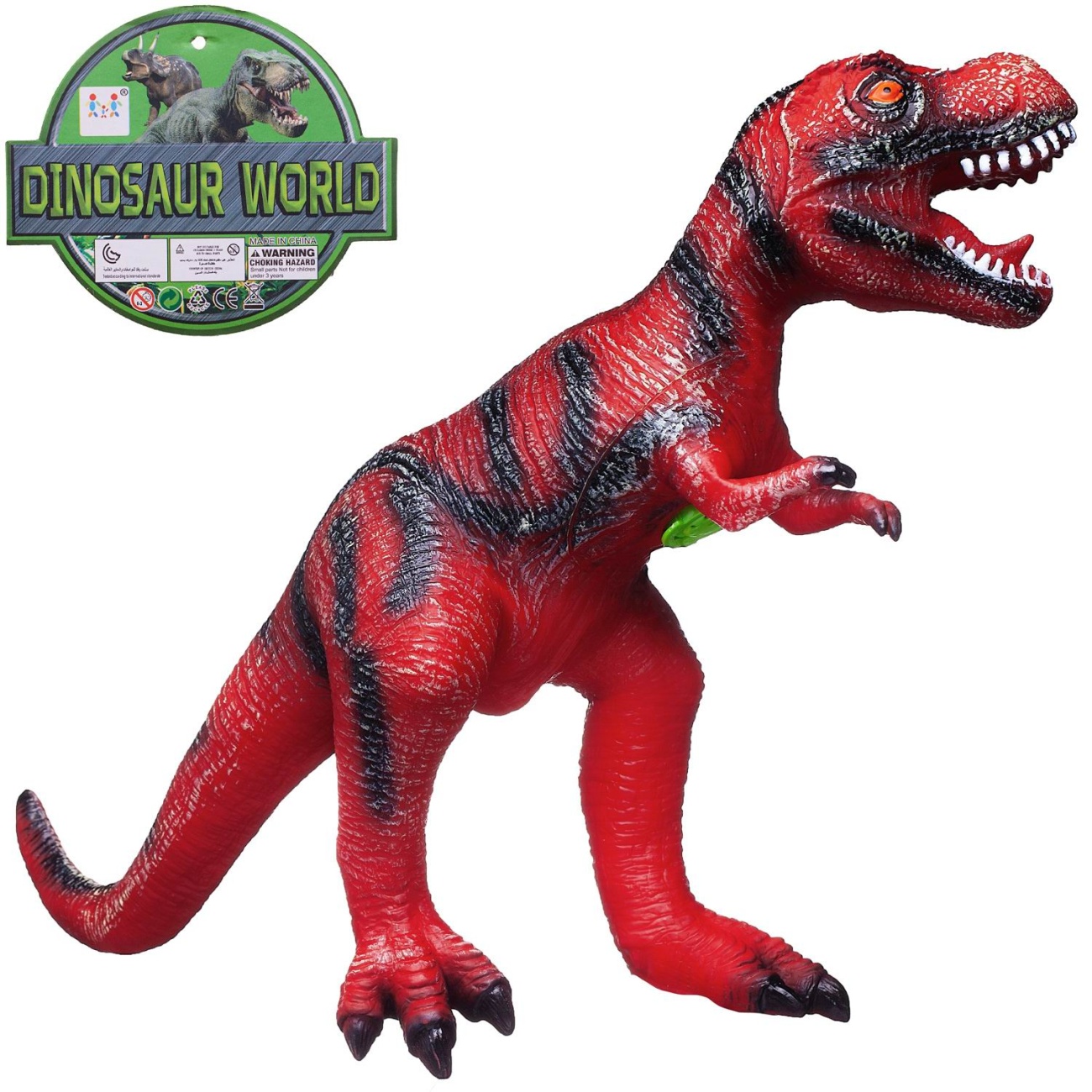 Фигурка Junfa Динозавр длина 50 см со звуком красно-черный WA-24130/красно-черный