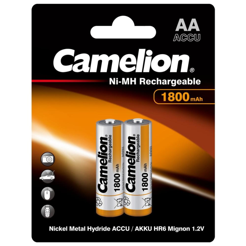 Аккумулятор Camelion AA-1800mAh 2шт/бл(NH-AA1800BP2,1.2В) (3001) 1840396