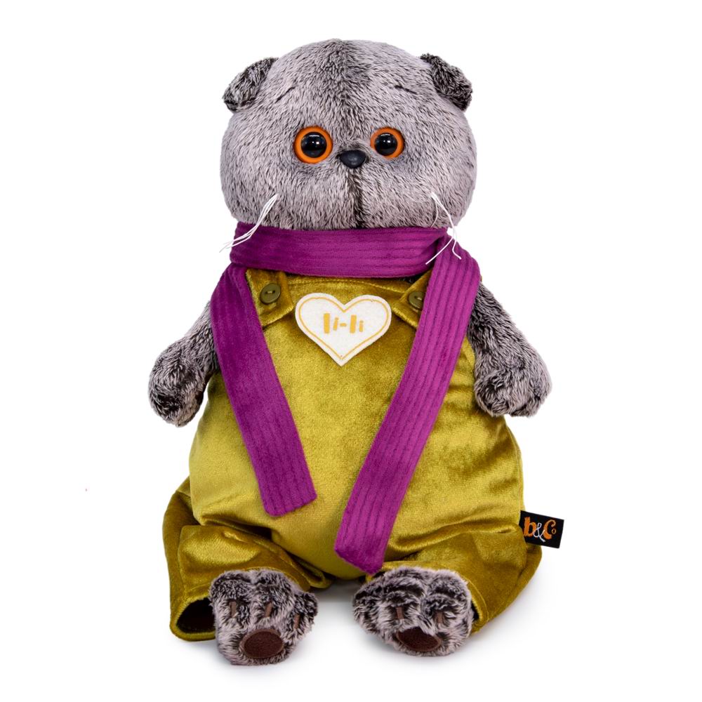 Мягкая игрушка BUDI BASA Кот Басик в бархатном комбинезоне 22 см Ks22-209