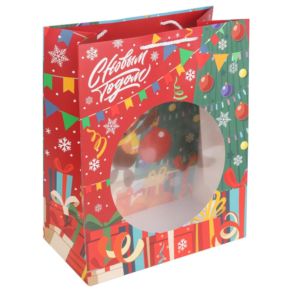 Пакет с окошком L "Союзмультфильм. Чебурашка. Новый Год", 190 гр/м Чудо праздник PL-130565-CH