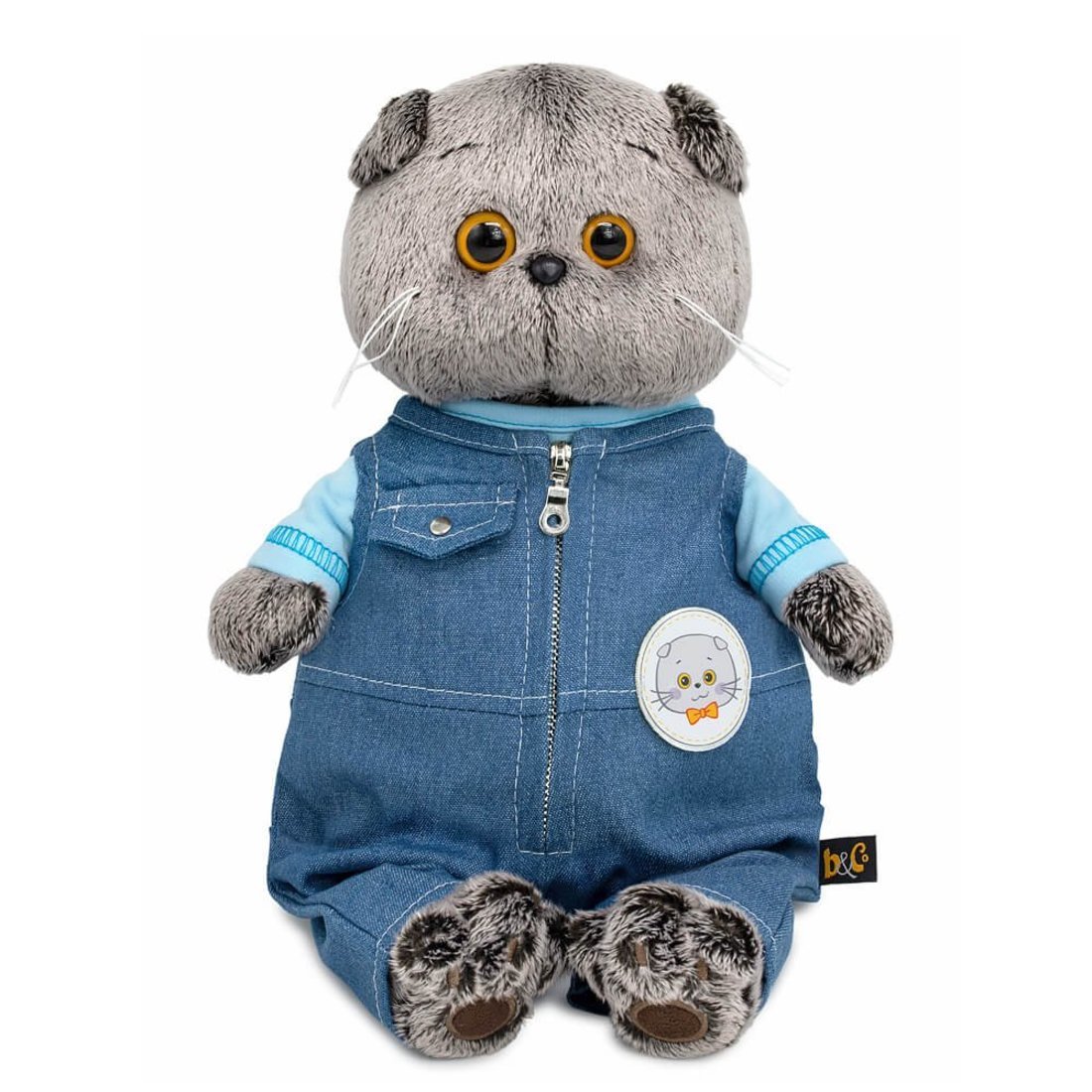 Мягкая игрушка Басик в комбинезоне Деним 22 см BudiBasa Ks22-296