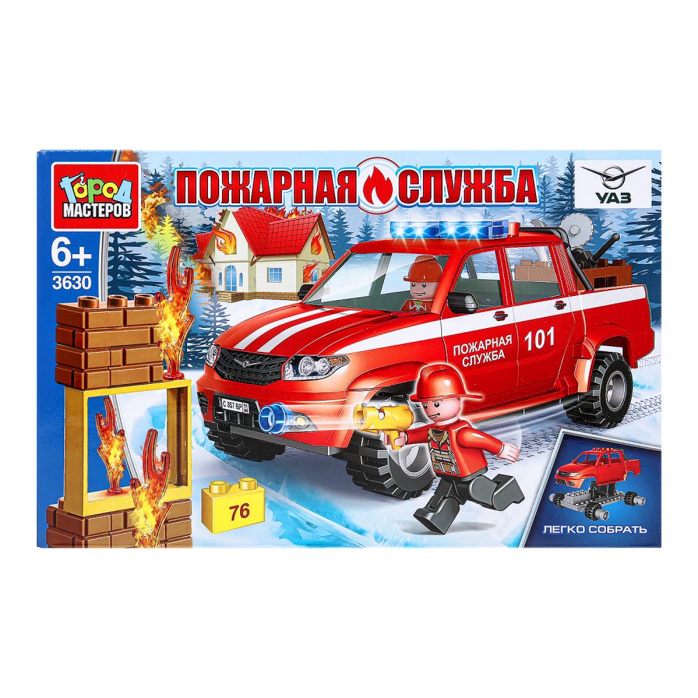 Конструктор "Уаз Пикап Пожарная Служба" 76 дет. Город Мастеров SB-3630 (36)
