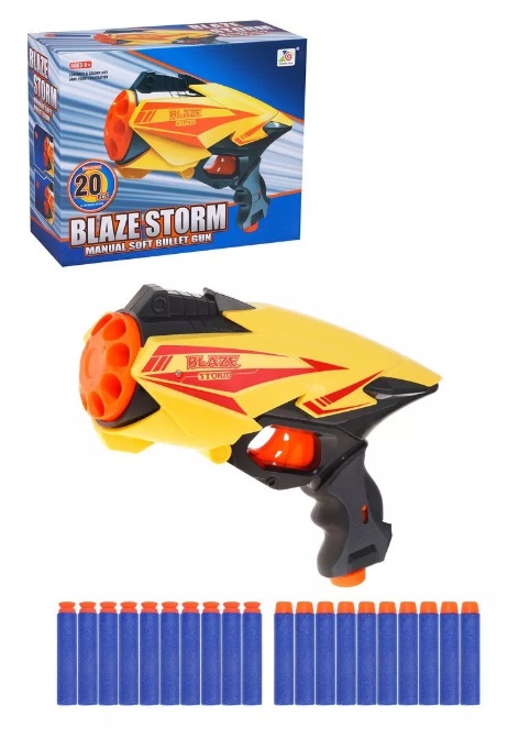 Бластер с мягкими пулями, в комплекте: м/пули 20шт. Наша Игрушка 7039