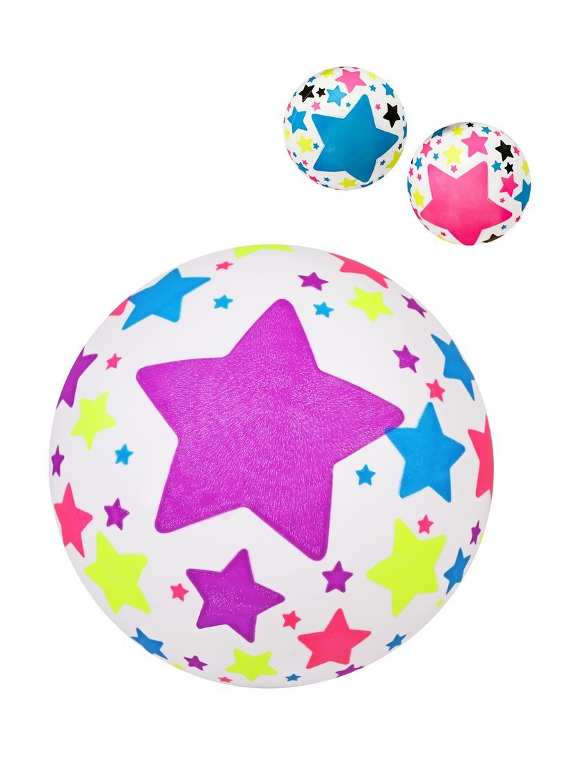 Мяч детский флуоресцентный "Звёзды", ПВХ, 22 см., 60 г., в асс. Наша Игрушка 649204