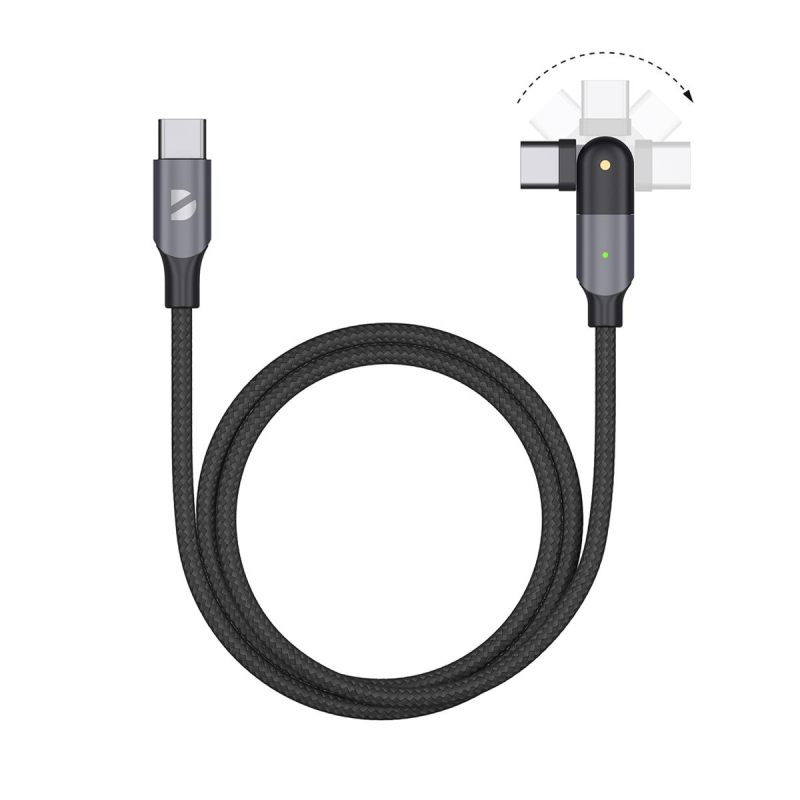 Кабель Deppa USB-C - USB-С, USB 2.0, 3A, 1.2м, алюминий, нейлон, черный 1665490 72330