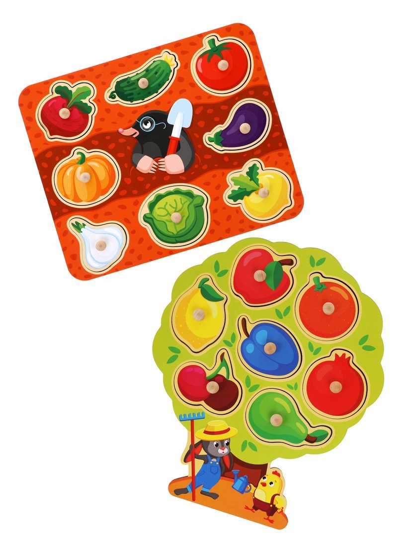 Набор вкладышей Овощи и фрукты (Крот и огород, Садоводы) Mapacha 962088