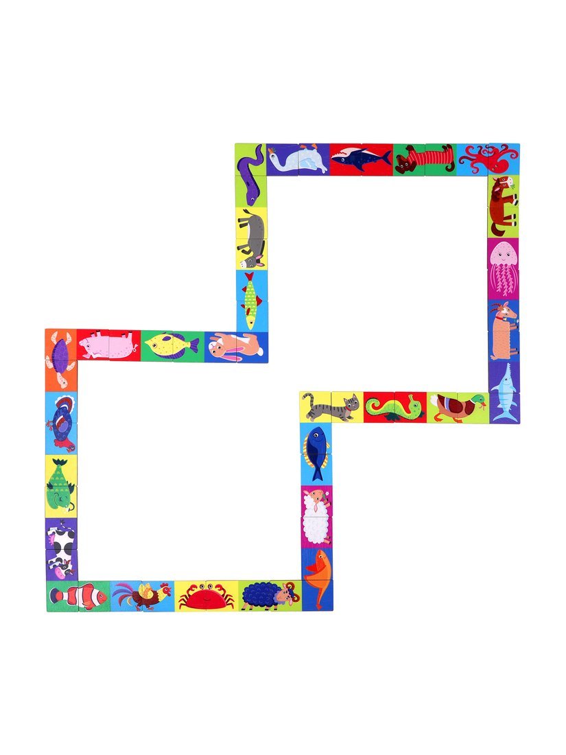 Домино-половинки Домашние и морские животные, 28 шт. Mapacha 962497