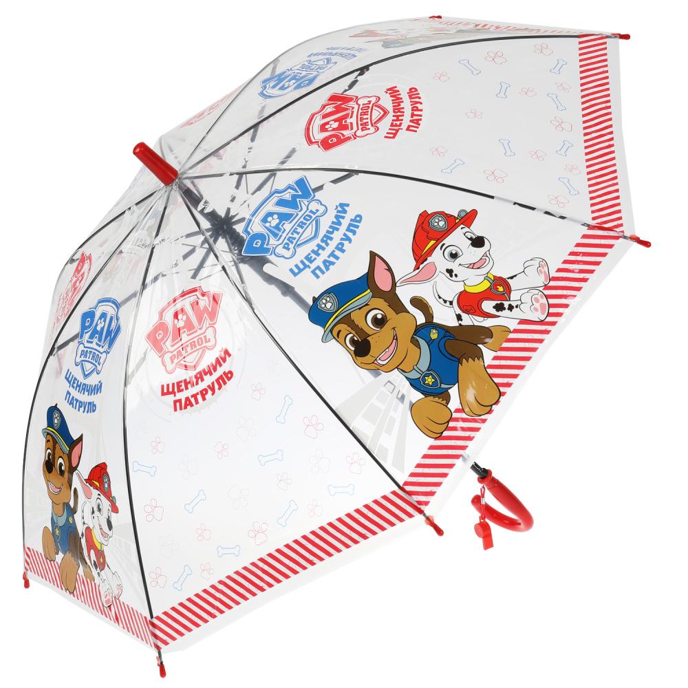 Зонт детский Щенячий Патруль, R-50 см. прозрачный, полуавтомат Играем Вместе UM50T-PP