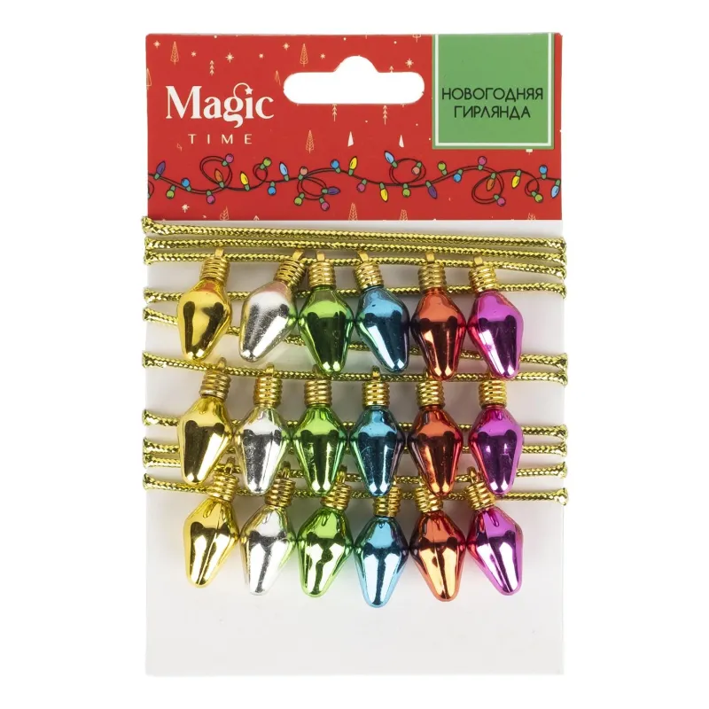 Бусы новогодние Радужные из полистирола / 200x1,2x2,8см арт.88572 Magic Time 1832569