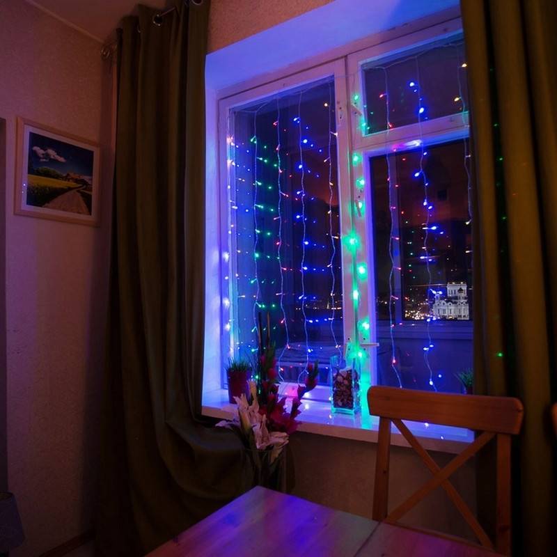 Гирлянда светодиодная Neon-Night Дождь бахрома рзнцв. свет 144 светодиодов (1.5x1.5 м) 1029718