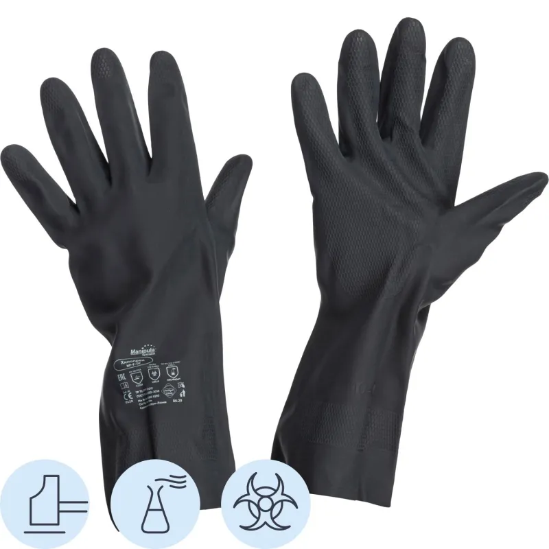 Перчатки защитные неопре/интерло черн ManipulaХИМОПРЕН(NPF09/CG973)р7-7,5 Manipula Specialist 1677078 неопрен
