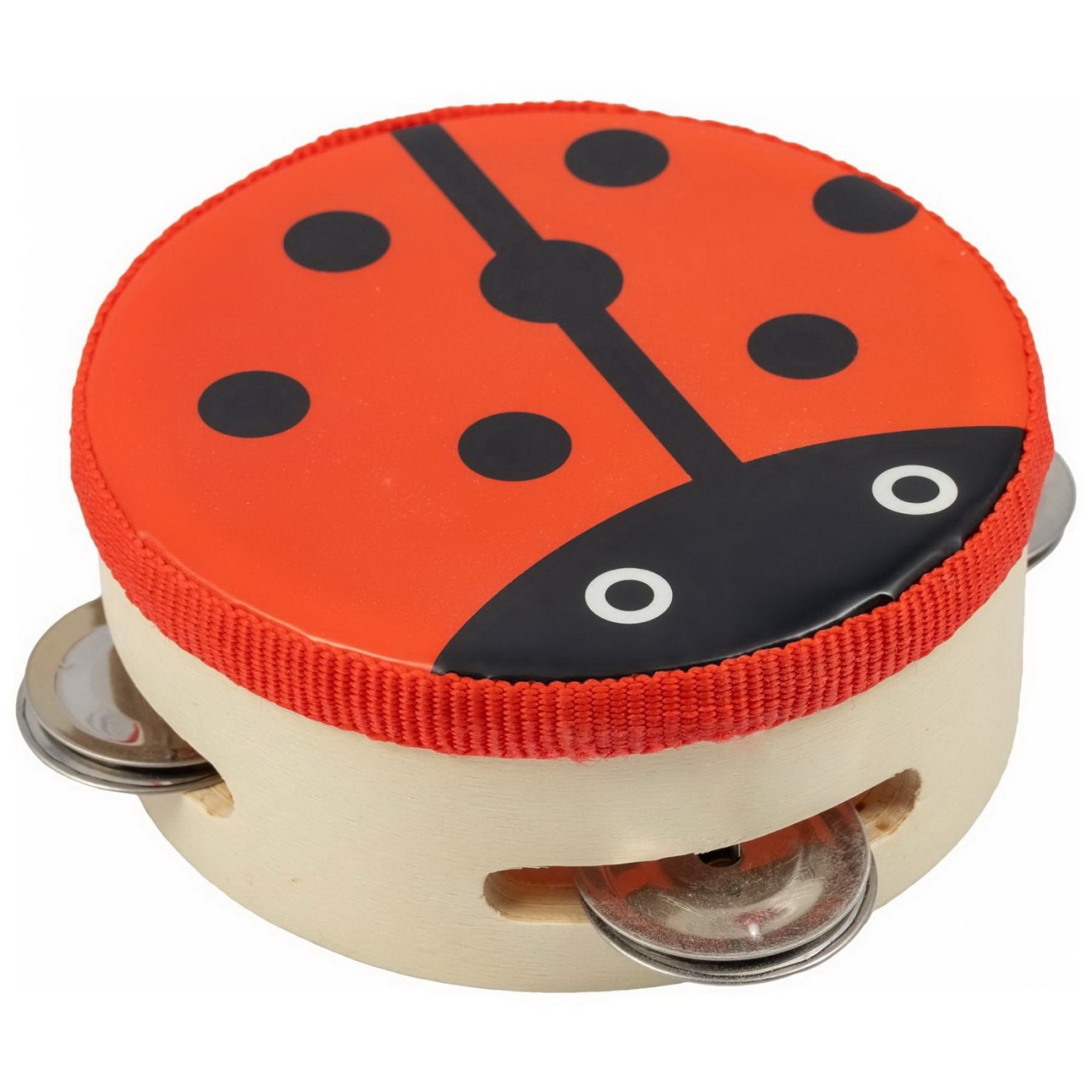 Музыкальный инструмент BEE Бубен Тамбурин с мембраной DF601A Ladybug DNT-74572
