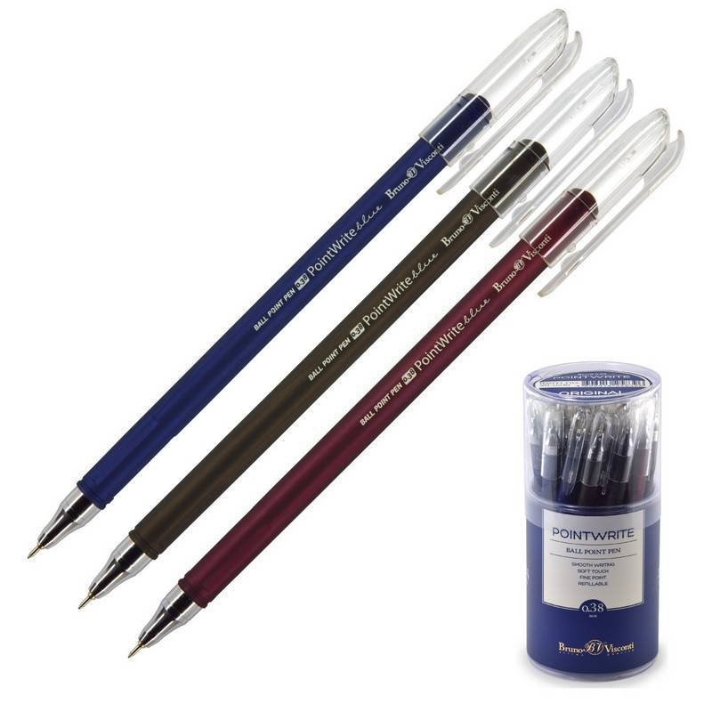 Ручка шарик Pointwrite Original 0,38 мм, 3 цвета, синяя 20-0210 Bruno Visconti 1157490