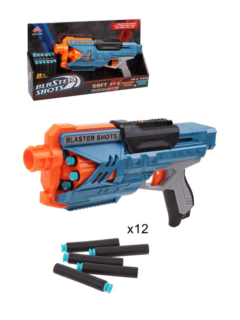 Бластер, в комплекте: мягкие пули 12шт. Наша Игрушка 201139019