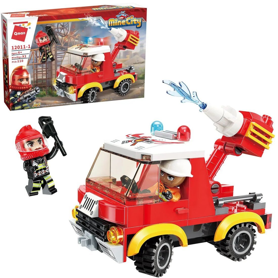 Конструктор Пожарная машина, 110 дет QMAN 12011q/12011-1
