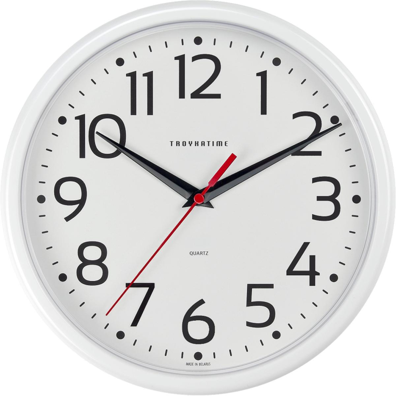 Часы настенные пластиковые, модель 02, диаметр 245 мм, 91910912 Troyka 1556805