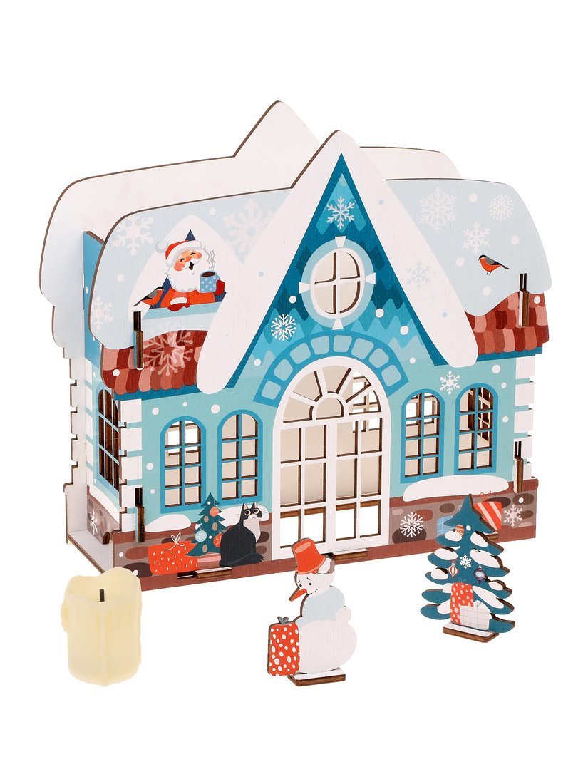 Сборная модель Домик Деда Мороза зимний с LED-свечой Collaba time 962486