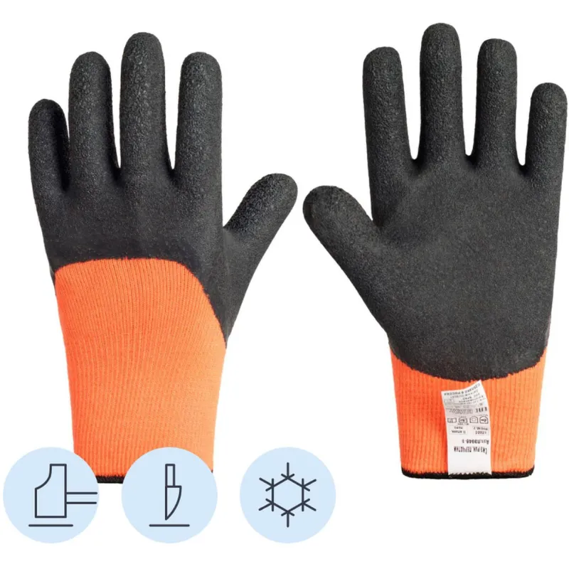 Перчатки морозостойкие Чибис ШЛ с рельефным покрытием (двойная шерсть) р.11 Гуттаперча 1473859 п/ш+лат.