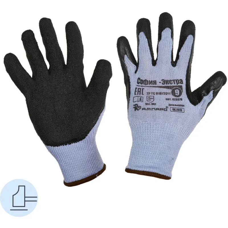 Перчатки защитные София-Экстра (р.9) Ампаро 517438 х/б 1 слой латекс