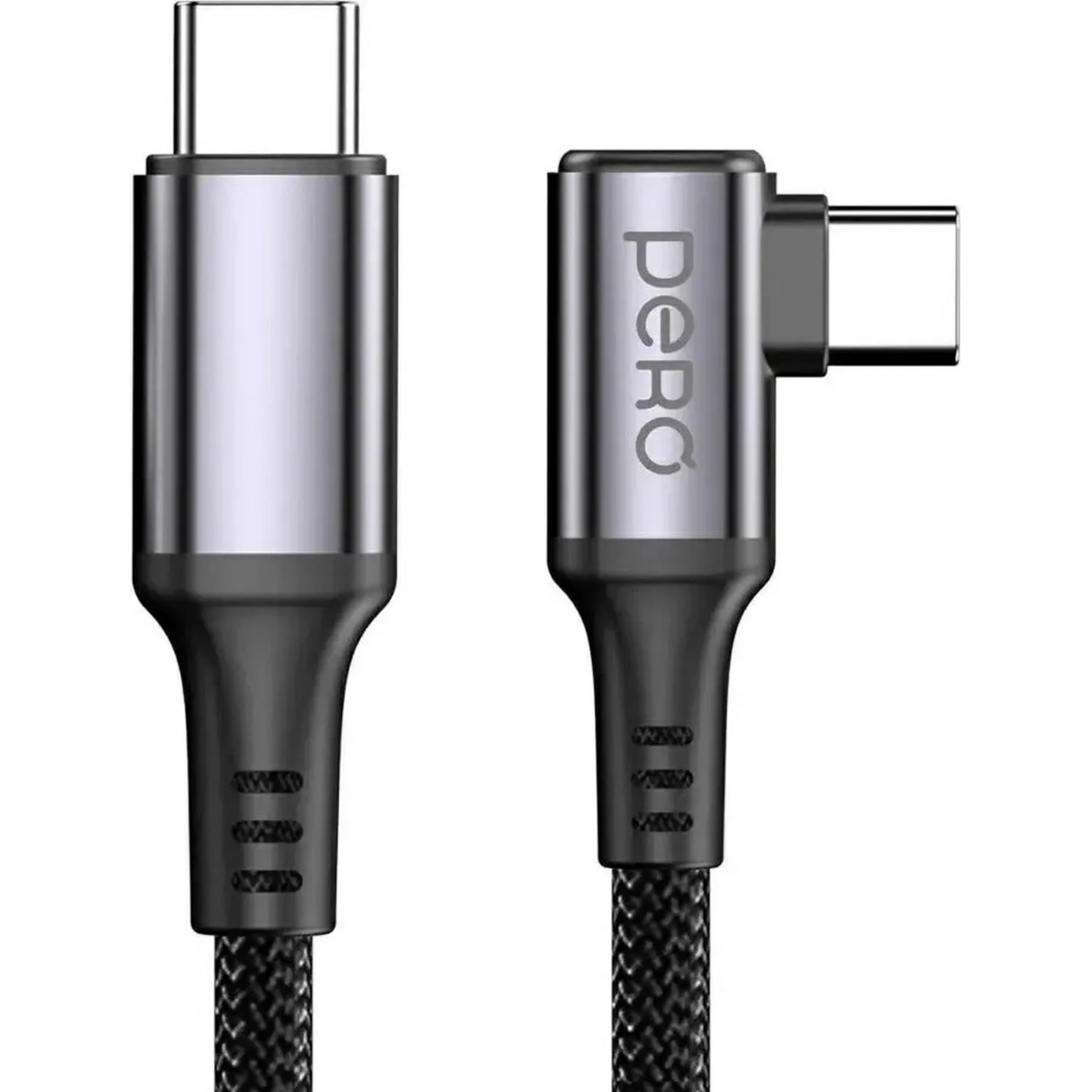 Кабель PERO DC12 ULTIMATE PD Type-C to Type-C, угловой, 60W, 1.5m, Black 2398725 4673759571006