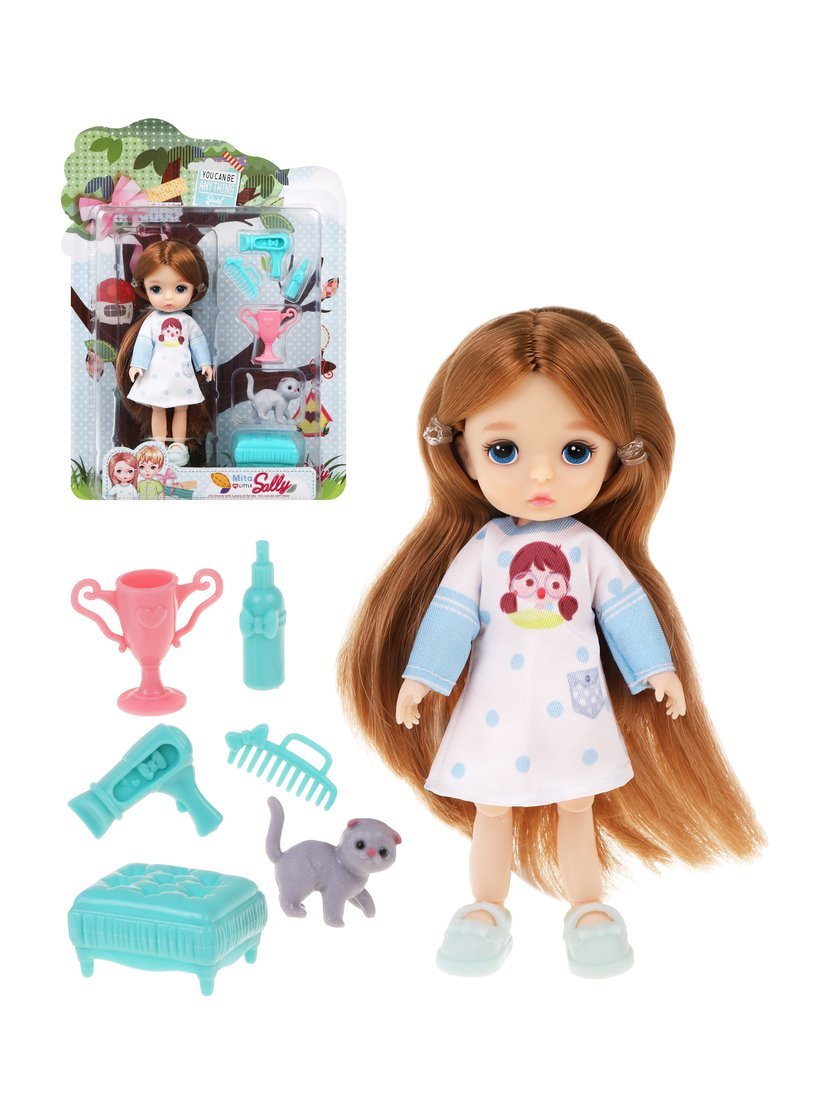Игровой набор "Мой питомец", в компл. кукла 12 см, предм. 6 шт, в асс. Наша Игрушка 91087-C