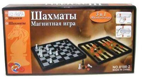 Набор настольных игр 3 в 1 (шашки, шахматы, нарды) арт 8188-2
