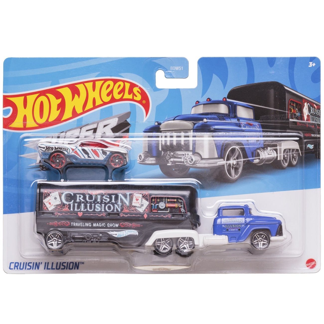 Набор машинок Mattel Hot Wheels Трейлер с машинкой №7 BDW51/7