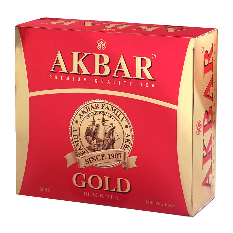 Чай Akbar Gold черный, 100 пакx2гр/уп Акбар 827485