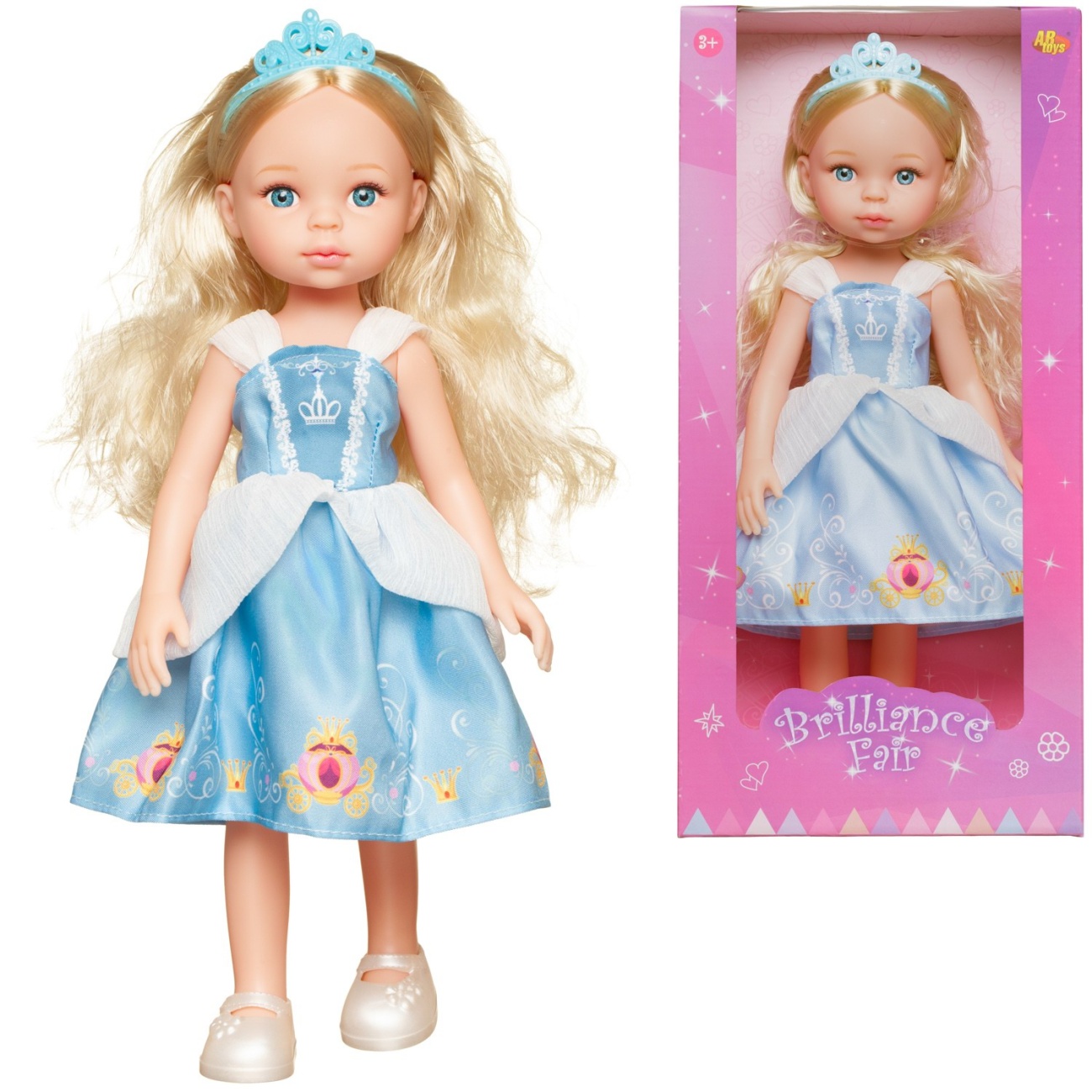 Кукла ABtoys Времена года Сказочная девочка в голубом платье 33 см PT-01872