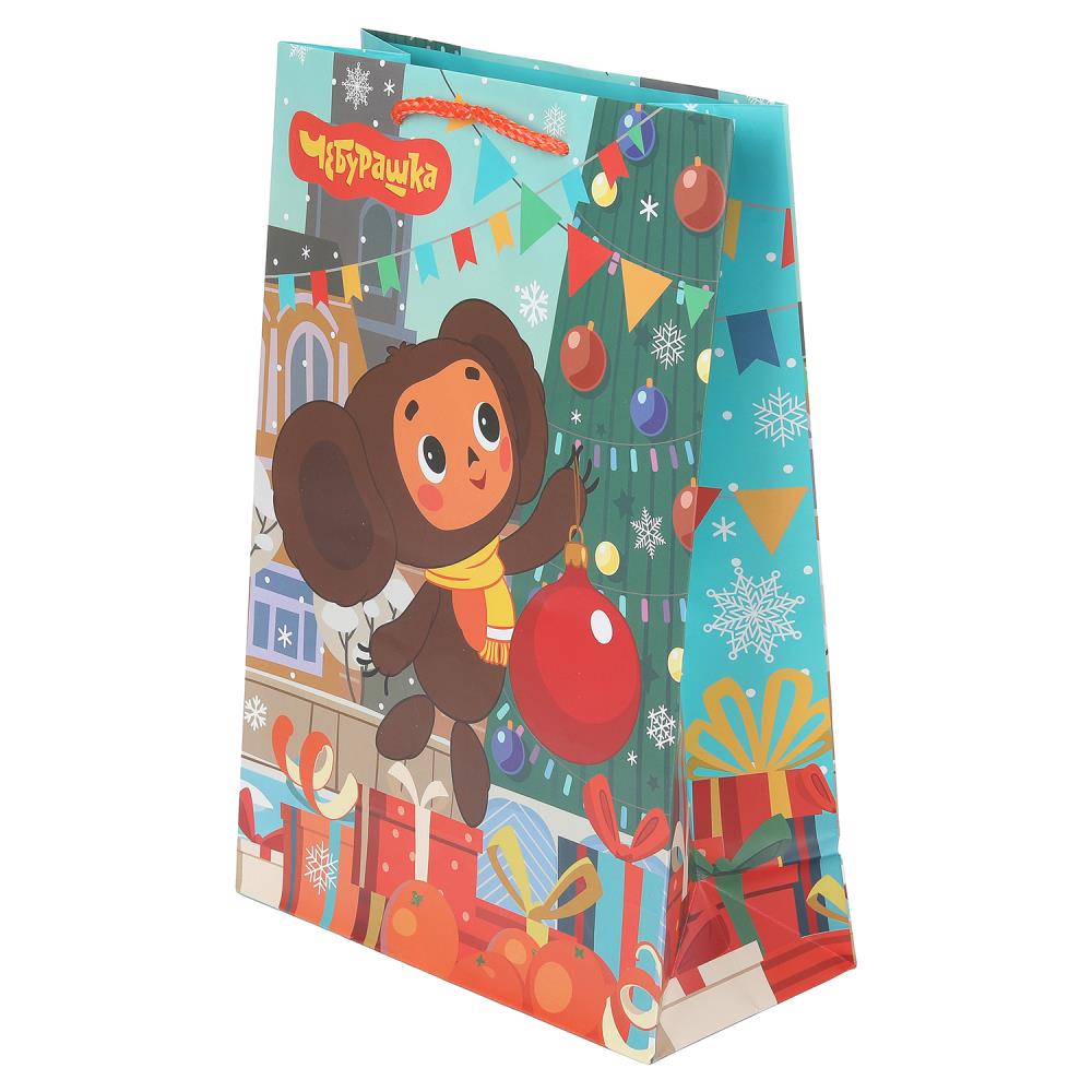 Пакет подарочный матовый "Союзмультфильм" ML, Чебурашка, новогодний, 140 гр/м Чудо праздник PML-130556-CH