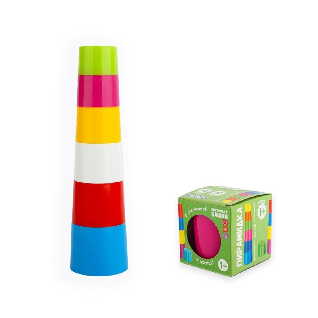 Пирамидка Башня 21 см, 6 элементов СТРОМ У1075