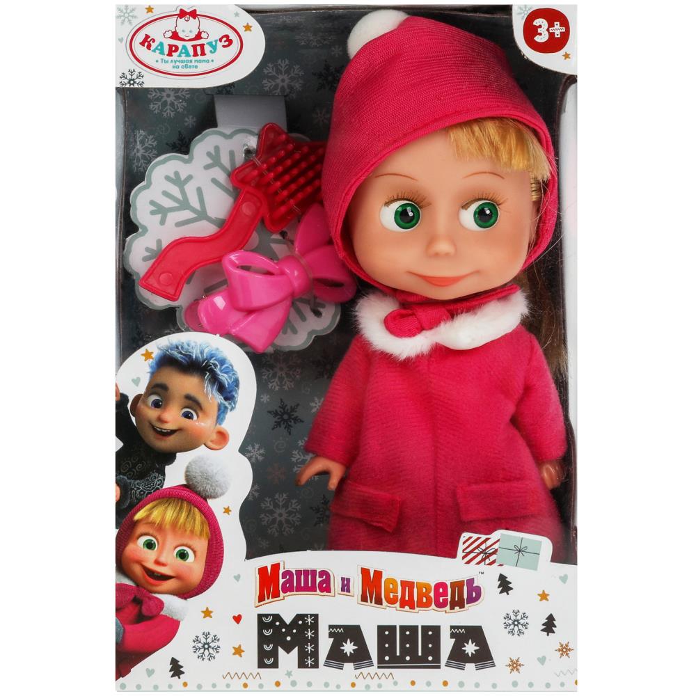 Кукла Маша Маша и Медведь, 15 см, без звука, аксессуары Карапуз 83030WOSW